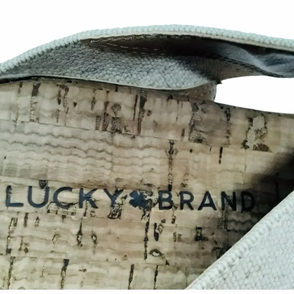 Lucky Brand Cork Wedge Canvas Women's Shoes 7,5M